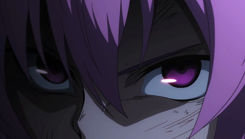 Close-up of Anime Character's Eyes — Purple