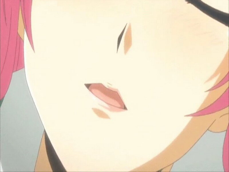 close-up of anime character's face