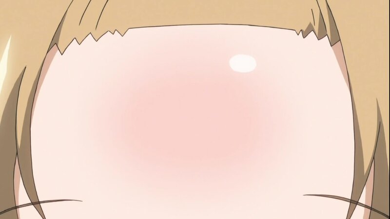 close-up of anime character's face