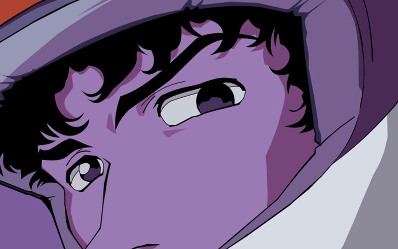 close-up of anime character's face