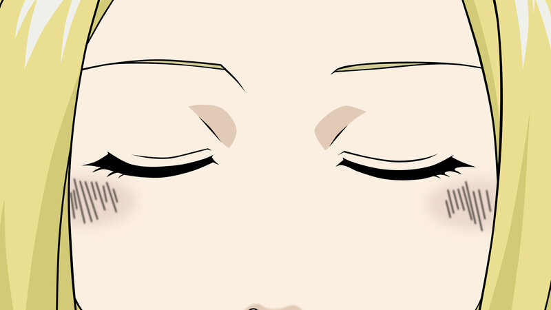 close-up of anime character's face