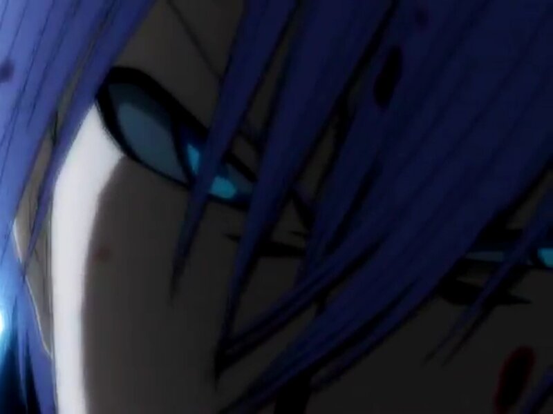 Close-up of Anime Character's Face — Blue