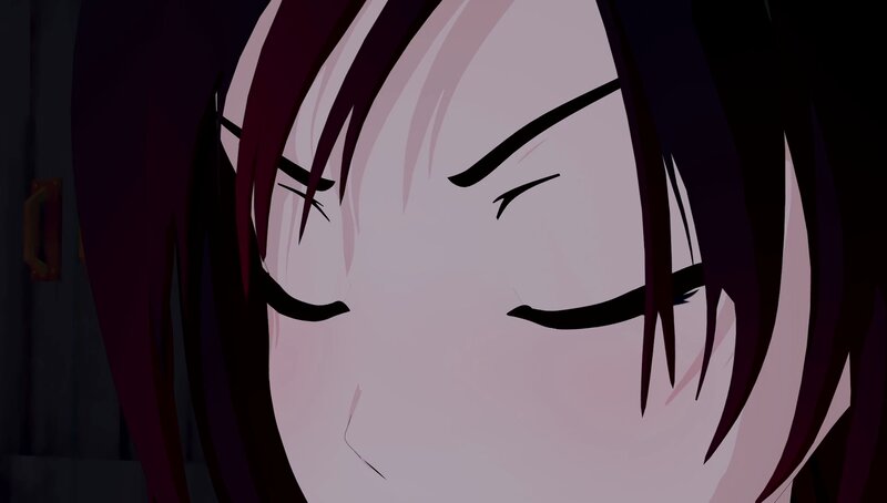 Close-up of Anime Character's Face — Purple, Calm