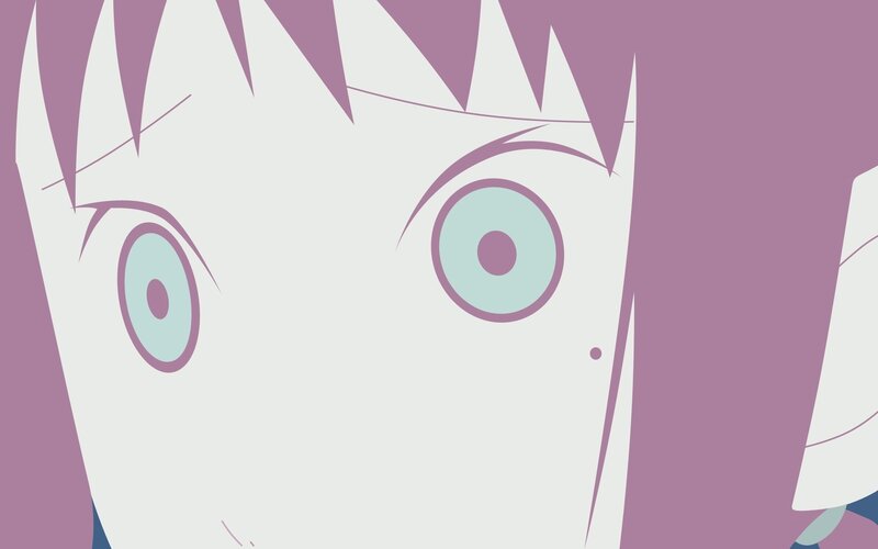 Close-up of Anime Character's Face — Purple, Surprised