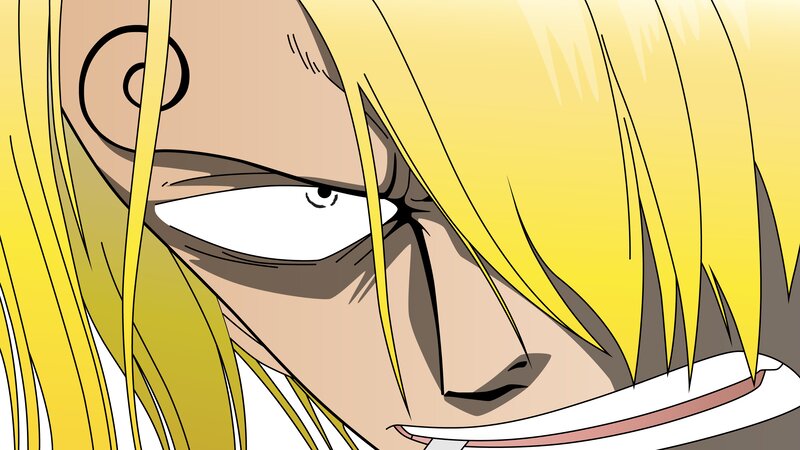 Close-up of Anime Character — Yellow, Intense, Manga