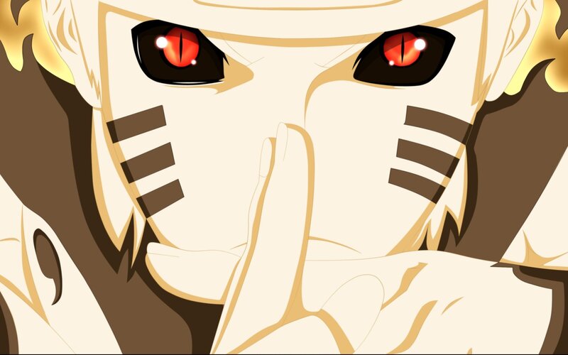 Close-up of Anime Character — Yellow, Intense, Red Eyes