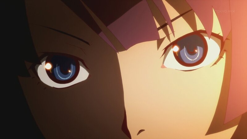 close-up of anime characters' eyes