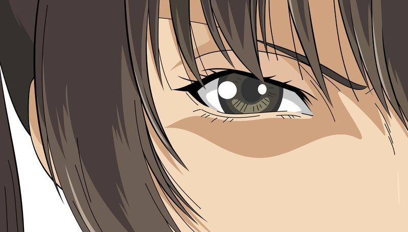 close-up of anime eye