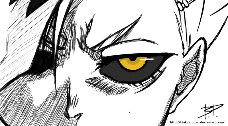 Close-up of Anime Eye — Black, Intense