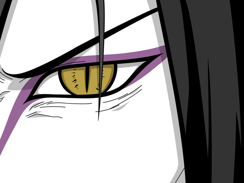 Close-up of Anime Eye — White, Intense