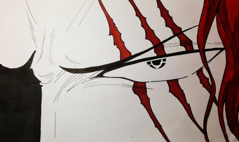 Close-up of Anime Eye — White
