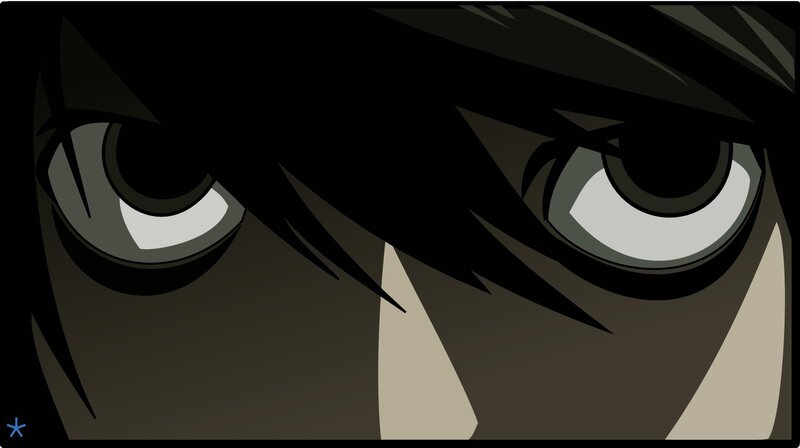 close-up of anime eyes