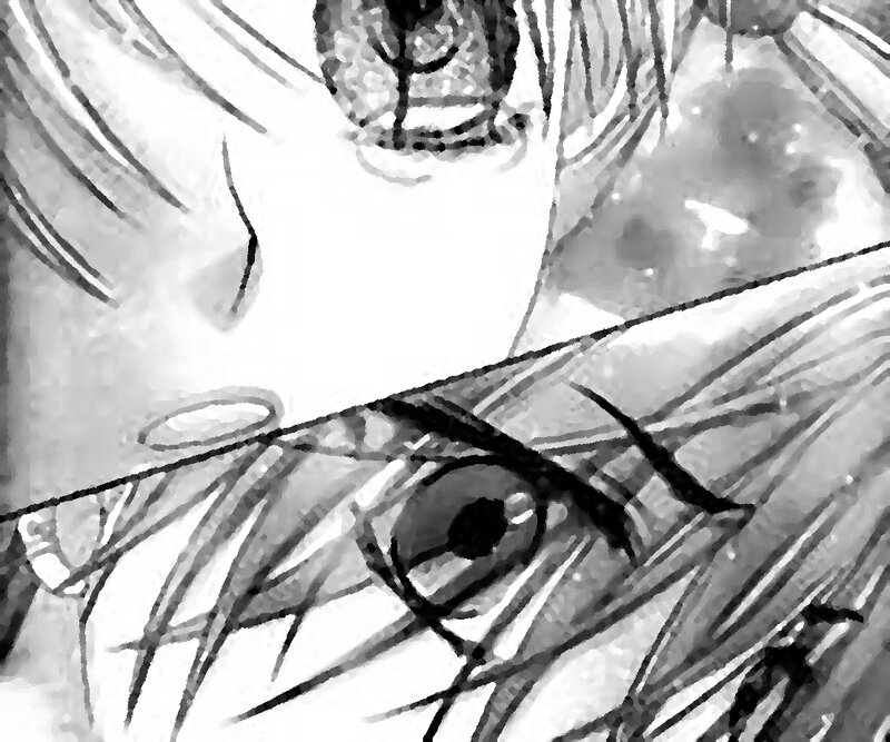 Close-up of Anime Eyes — Black, Dramatic