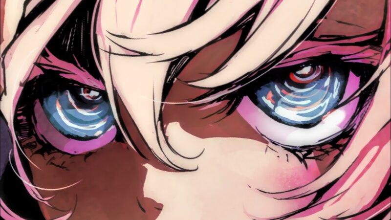 Close-up of Anime Eyes — Blue, Dramatic, Manga
