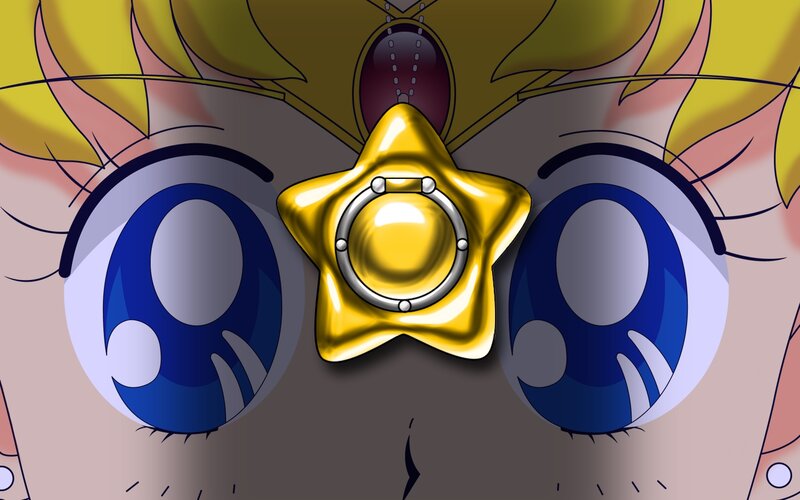 Close-up of Anime Eyes — Blue, Dramatic, Star