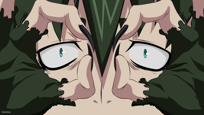 Close-up of Anime Eyes — Green, Dramatic