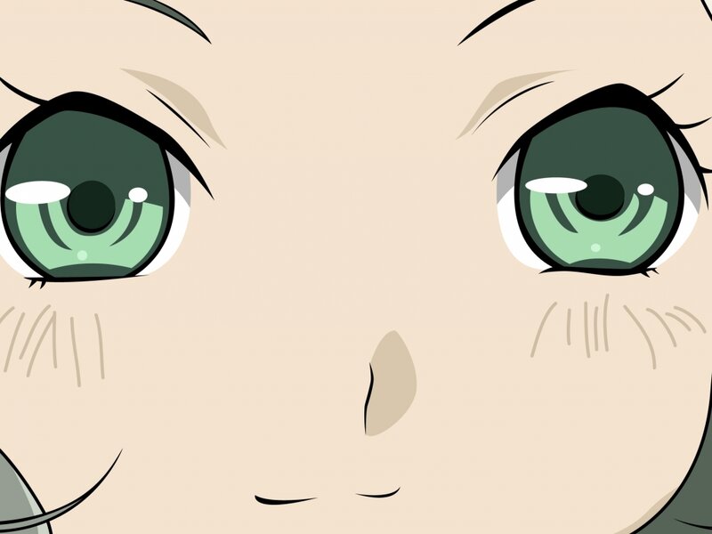 Close-up of Anime Eyes — Green