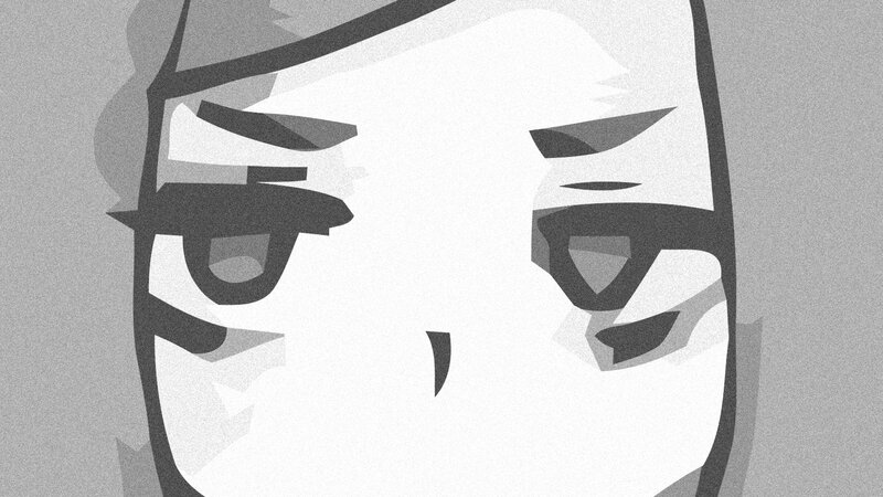 Close-up of Anime Face — Black