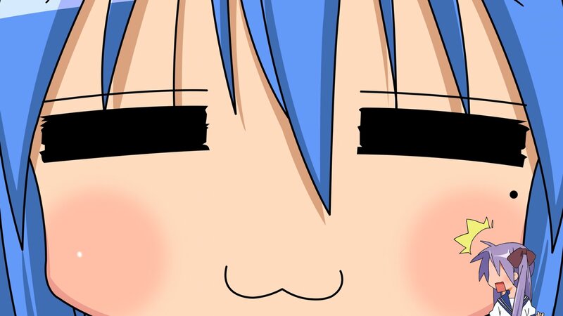 Close-up of Anime Face — Blue, Playful