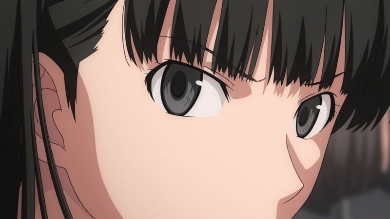 Close-up of Anime Girl's Face — Black