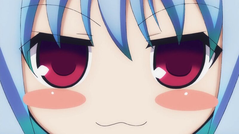 Close-up of Anime Girl's Face — Blue