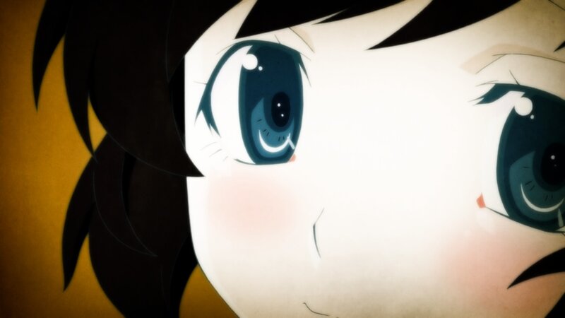 Close-up of Anime Girl's Face — White, Intense