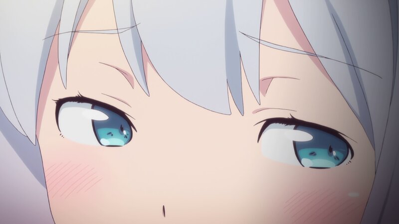 Close-up of Anime Girl's Face — White