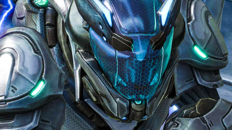 Close-up of Armored Helmet — Blue