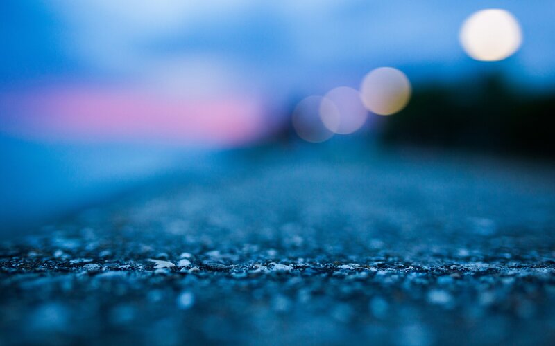 Close-up of Asphalt Surface — Blue