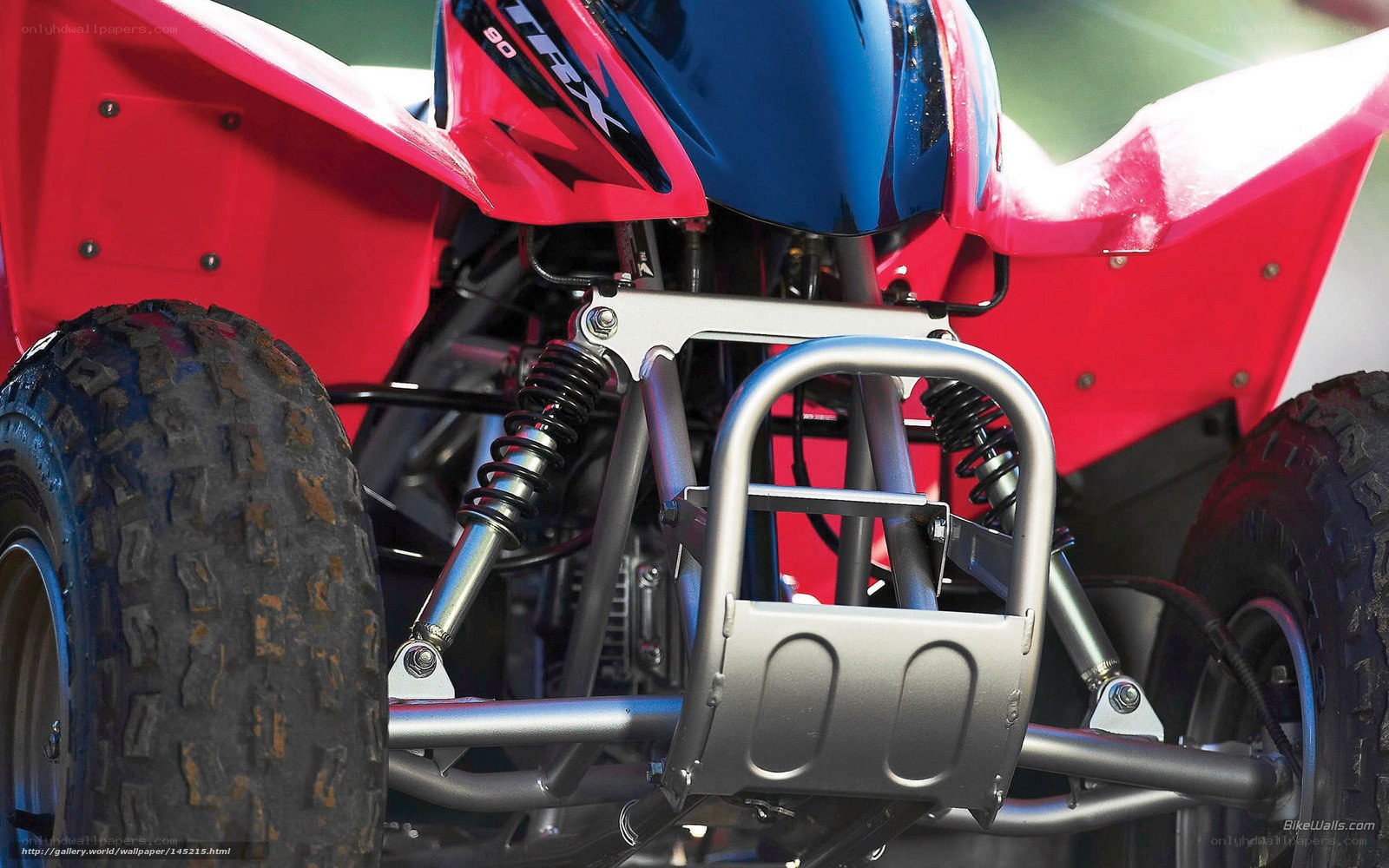 Close-up of ATV front suspension