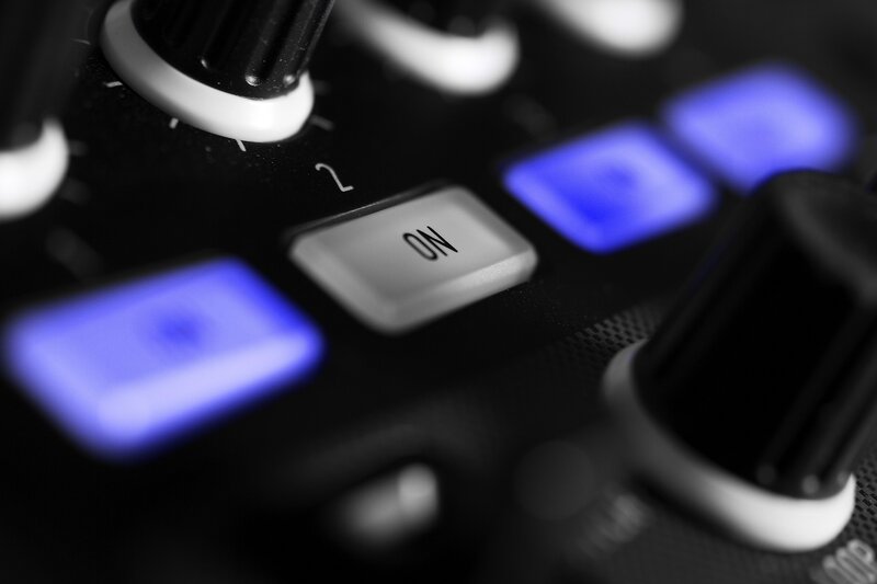 close-up of audio equipment