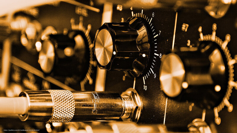 Close-up of Audio Equipment — Brown, Technical