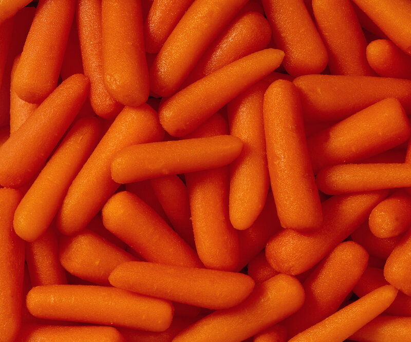 Close-up of baby carrots