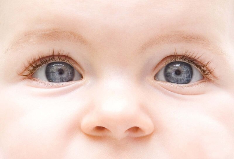 close-up of baby's blue eyes