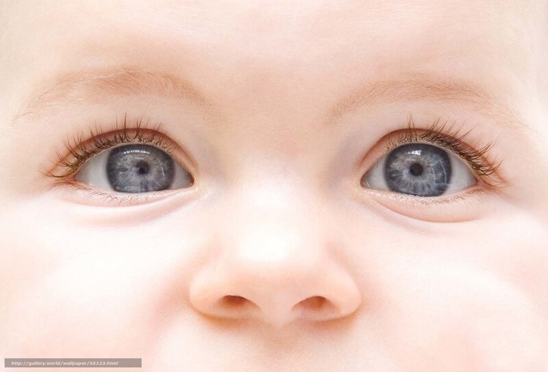 close-up of baby's eyes