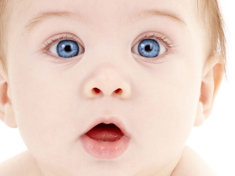 close-up of baby's face
