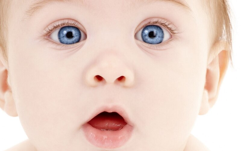 close-up of baby's face