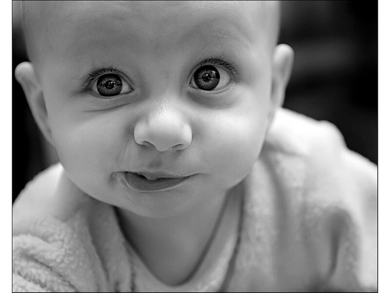 close-up of baby's face
