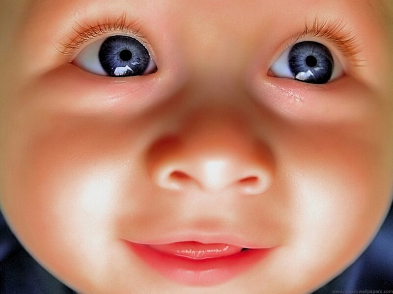 close-up of baby's face