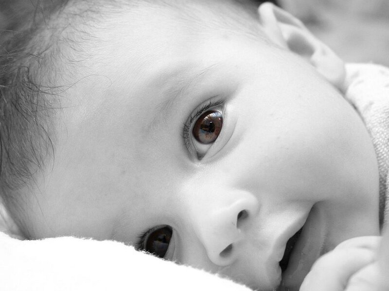 close-up of baby's face