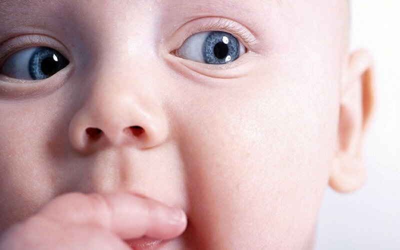 close-up of baby's face