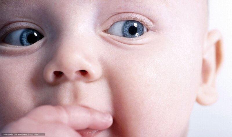 close-up of baby's face