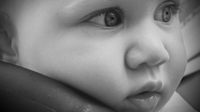 close-up of baby's face