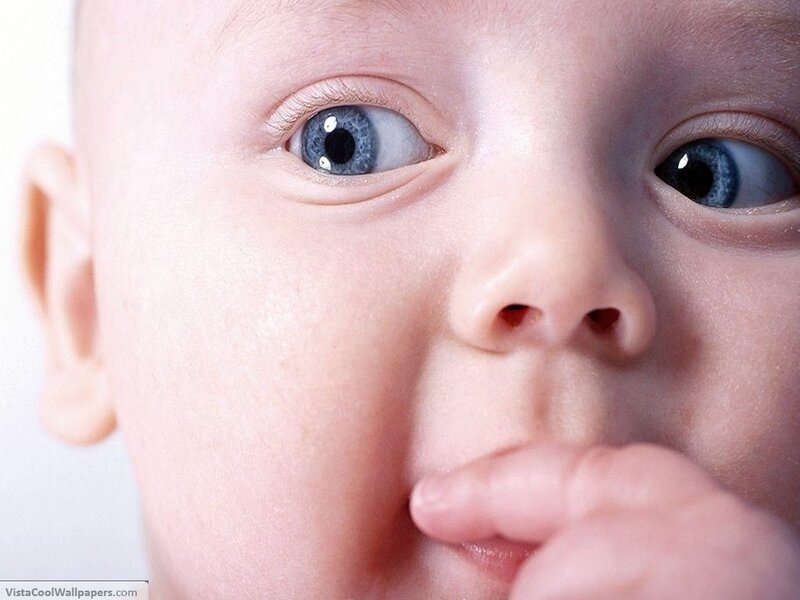 close-up of baby's face