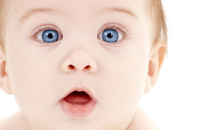close-up of baby's face