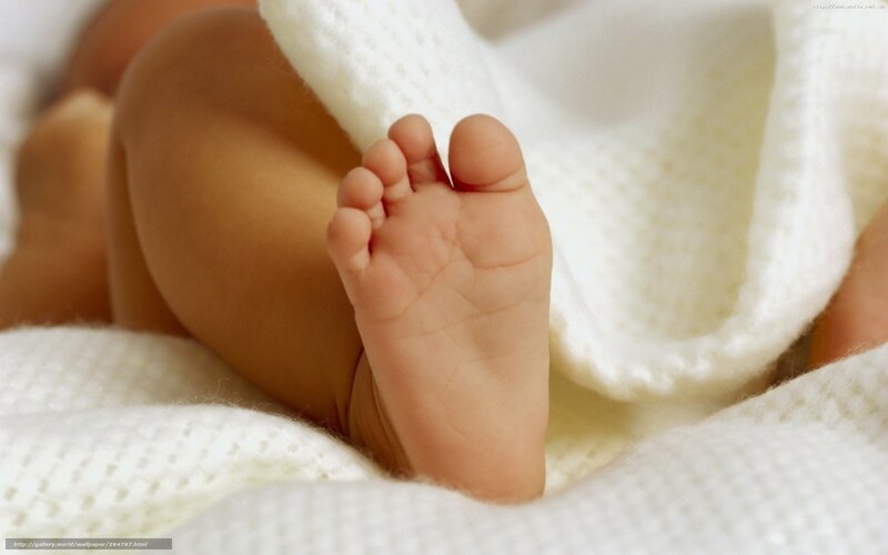 close-up of baby's foot