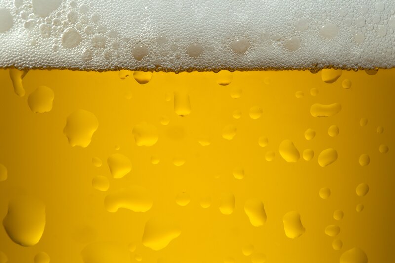 close-up of beer foam and bubbles