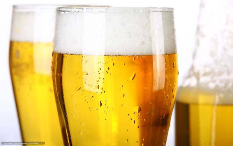Close-up of beer glasses