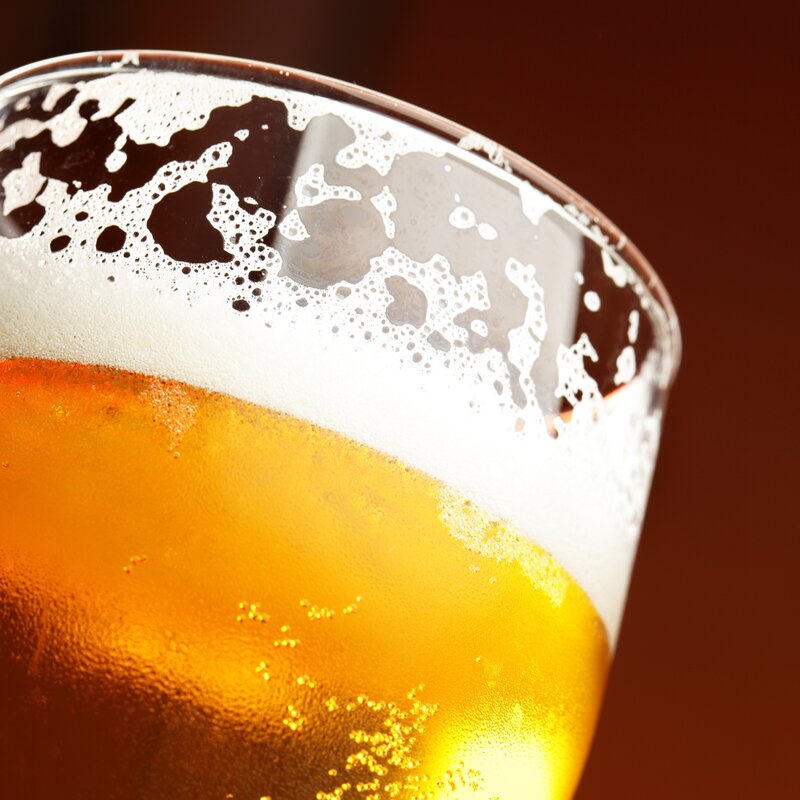 close-up of beer in glass