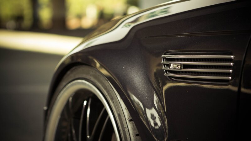 close-up of black car